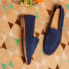 MOCASSIN BLEU MARINE MAISON TOUFET DAVINA CHÈVRE VELOURS