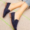 MOCASSIN BLEU MARINE MAISON TOUFET DAVINA CHÈVRE VELOURS