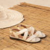 SANDALE CREME MAISON TOUFET FARAH CHEVRE LISSE