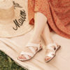 SANDALE CREME MAISON TOUFET FARAH CHEVRE LISSE