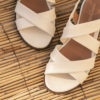 SANDALE CREME MAISON TOUFET FARAH CHEVRE LISSE