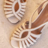 SANDALE CREME MAISON TOUFET HEIDI CUIR LISSE