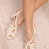 SANDALE CREME MAISON TOUFET HEIDI CUIR LISSE