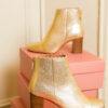 BOTTINE DORE FONCE MAISON TOUFET GISELLE CUIR METAL