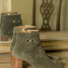 BOTTINE KAKI MAISON TOUFET MARIE CUIR VELOURS