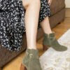 BOTTINE KAKI MAISON TOUFET MARIE CUIR VELOURS