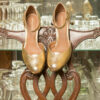 ESCARPIN DORE MAISON TOUFET GWENAELLE CUIR METAL