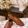 MOCASSIN COGNAC MAISON TOUFET HANNA CUIR TANNAGE VEGETAL