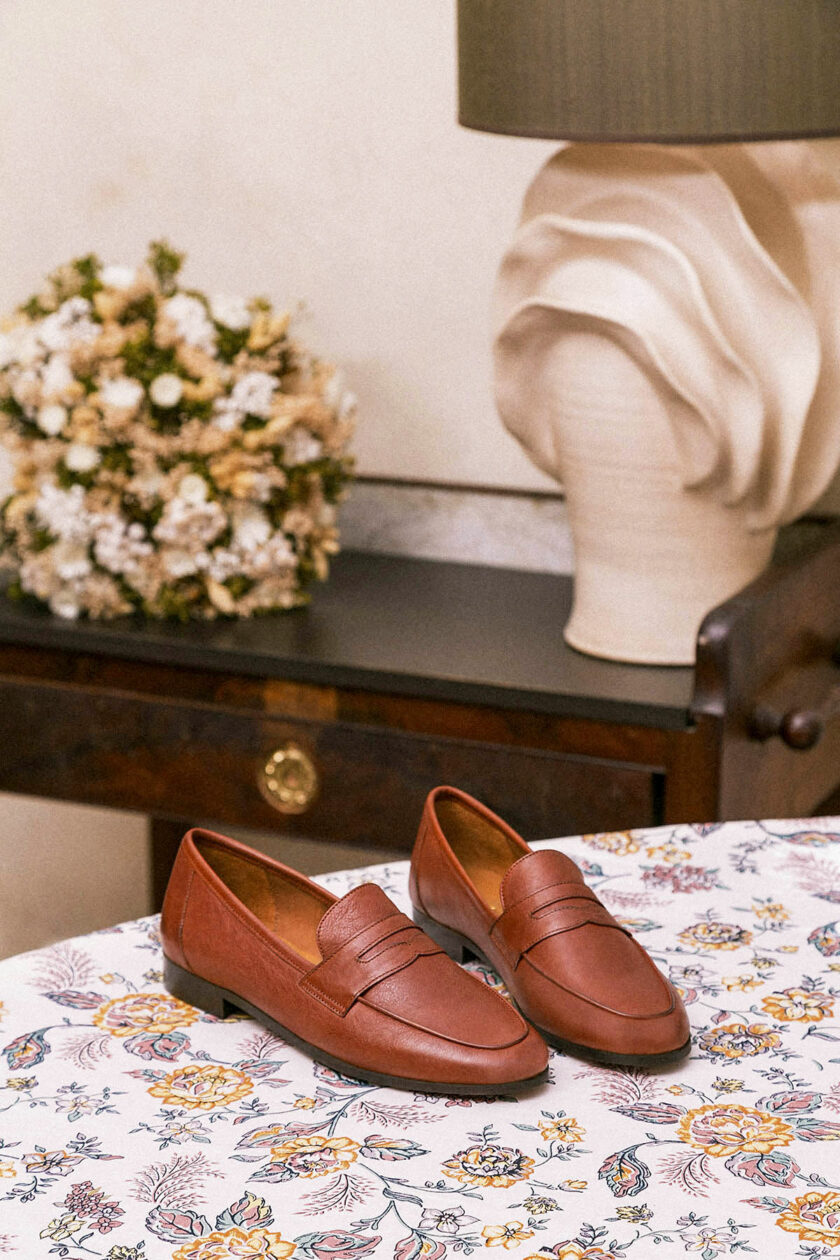 MOCASSIN COGNAC MAISON TOUFET HANNA CUIR TANNAGE VEGETAL