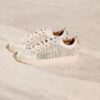 MAISON TOUFET BASKET LACET CANNAGE CONFORTABLE BLANC CREME CUIR LISSE FLORA