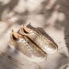 MAISON TOUFET BASKET LACET CANNAGE CONFORTABLE DORE FONCE CUIR METALISE FLORA