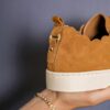 MAISON TOUFET BASKET VELCRO FESTON CROQUET CONFORTABLE CAMEL CUIR VELOURS TANNAGE VEGETAL JULIANNE