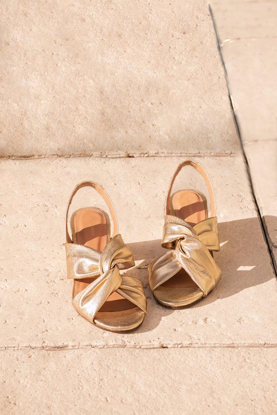 MAISON TOUFET SANDALE TALON CARRE MOYEN MARIAGE CONFORTABLE DOREE FONCE CUIR METALISE LAURE
