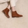 BOTTINE CONFORTABLE NOISETTE MAISON TOUFET MAUD CUIR VELOURS
