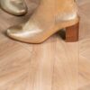 BOTTINE DORE CONFORTABLE MAISON TOUFET GISELLE CUIR METALLISE