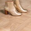 BOTTINE DORE CONFORTABLE MAISON TOUFET GISELLE CUIR METALLISE