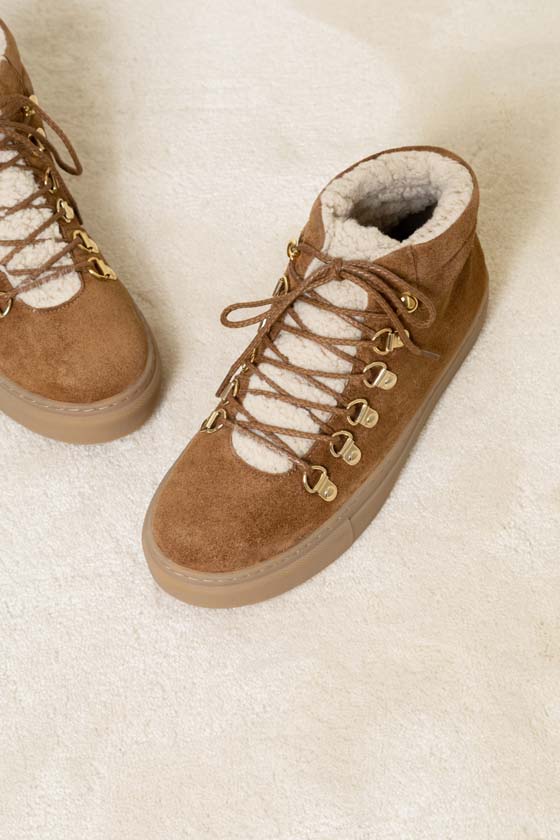 MAISON TOUFET BASKET CONFORTABLE NOISETTE CUIR VELOURS LAYLA