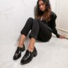 MAISON TOUFET MOCASSIN CONFORTABLE NOIR CUIR LISSE CATHY