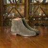 BOTTINE CONFORTABLE KAKI MAISON TOUFET MAUD CUIR VELOURS