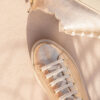MAISON TOUFET BASKET LACET FESTON CROQUET CONFORTABLE DORE CLAIR CUIR PAILLETTE JULIE