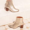 MAISON TOUFET BOTTINE FESTON CROQUET CONFORTABLE DORE CLAIR CUIR METALLISE GISELLE