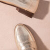 MAISON TOUFET MOCASSIN CONFORTABLE DORE CLAIR CUIR CRAQUELE METALLISE HANNA
