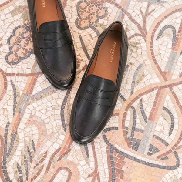 MAISON TOUFET MOCASSIN CONFORTABLE NOIR CUIR LISSE HANNA