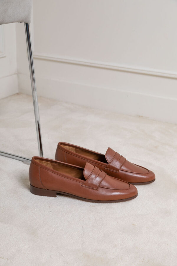 MAISON TOUFET MOCASSIN CONFORTABLE NOISETTE CUIR LISSE HANNA