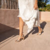 MAISON TOUFET SANDALES TALON CARRE MARIAGE CEREMONIE CONFORTABLE DORE CLAIR CUIR PAILLETTE NATACHA