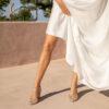 MAISON TOUFET SANDALE BABIES TALON CARRE MARIAGE CEREMONIE CONFORTABLE DORE CLAIR CUIR PAILLETTE GWENAELLE