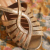 MAISON TOUFET SANDALE TALON MARIAGE CEREMONIE CONFORTABLE DORE FONCE CUIR METALLISE HEIDI