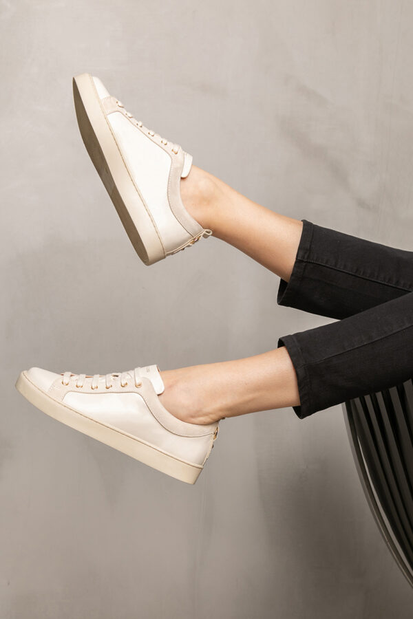 MAISON TOUFET BASKETS CONFORTABLE CRÉME CUIR LISSE CUIR VELOURS FLORIDA .jpg