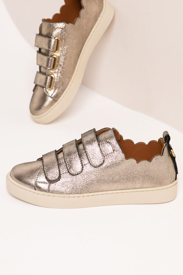 MAISON TOUFET BASKETS CONFORTABLE DORÉ MÉTALLISÉ CUIR JULIANNE