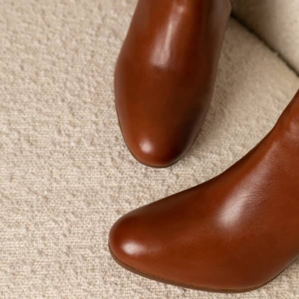 MAISON TOUFET BOTTES CONFORTABLE COGNAC CUIR LISSE NELLY