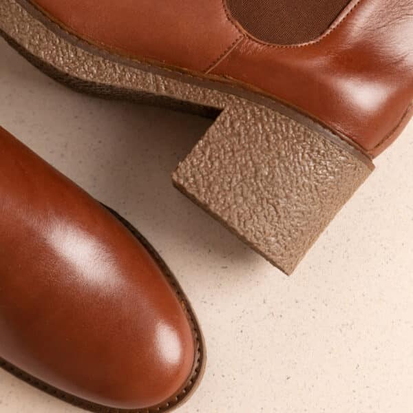 MAISON TOUFET BOTTINES CONFORTABLE COGNAC CUIR LISSE ALMA