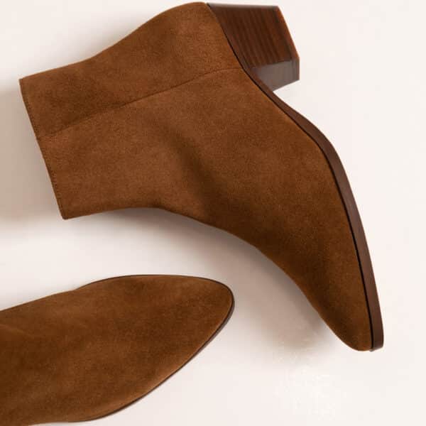 MAISON TOUFET BOTTINES CONFORTABLE COGNAC CUIR VELOURS SOLINE