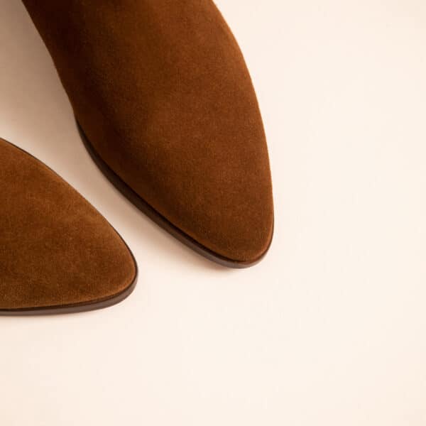 MAISON TOUFET BOTTINES CONFORTABLE COGNAC CUIR VELOURS SOLINE