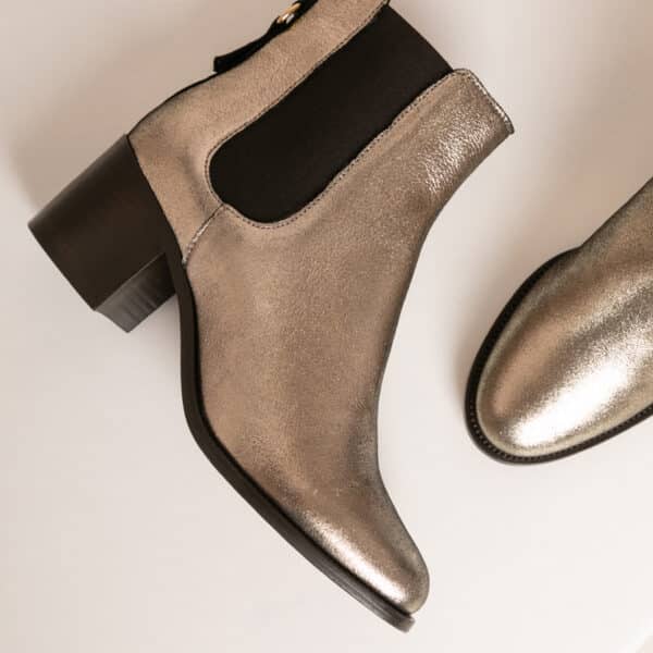 MAISON TOUFET BOTTINES CONFORTABLE DORÉ CUIR MÉTALLISÉ GÉRALDINE