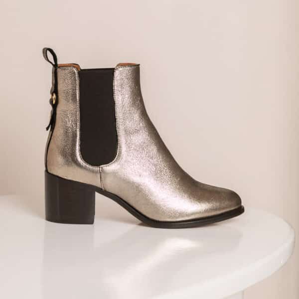 MAISON TOUFET BOTTINES CONFORTABLE DORÉ CUIR MÉTALLISÉ GÉRALDINE