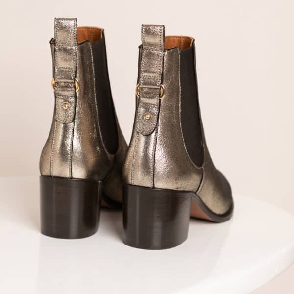 MAISON TOUFET BOTTINES CONFORTABLE DORÉ CUIR MÉTALLISÉ GÉRALDINE