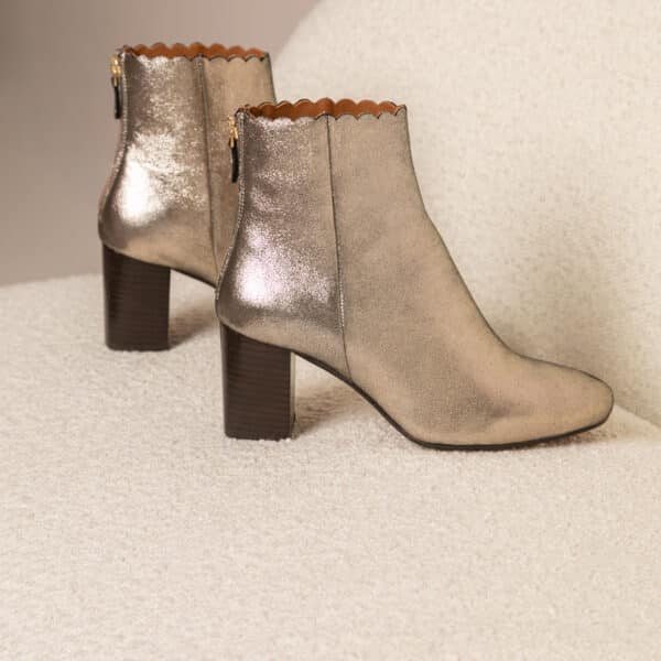 MAISON TOUFET BOTTINES CONFORTABLE DORÉ CUIR MÉTALLISÉ GISELLE
