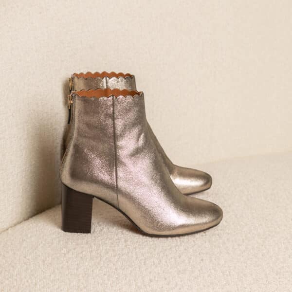 MAISON TOUFET BOTTINES CONFORTABLE DORÉ CUIR MÉTALLISÉ GISELLE