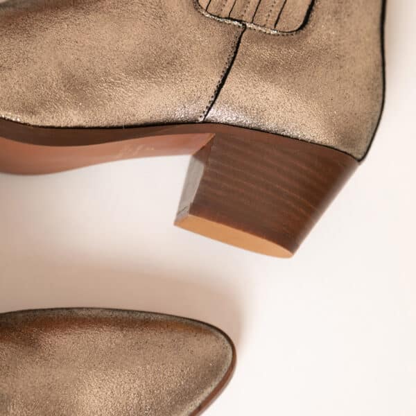 MAISON TOUFET BOTTINES CONFORTABLE DORÉ CUIR MÉTALLISÉ VICTOIRE
