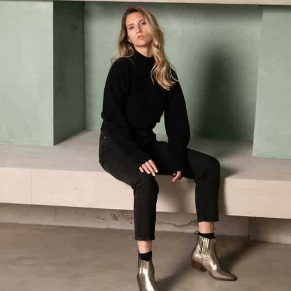 MAISON TOUFET BOTTINES CONFORTABLE DORÉ CUIR MÉTALLISÉ VICTOIRE