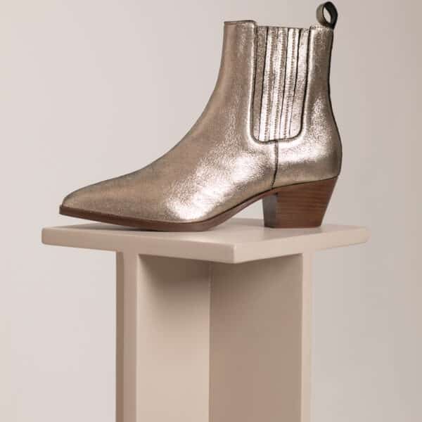 MAISON TOUFET BOTTINES CONFORTABLE DORÉ CUIR MÉTALLISÉ VICTOIRE
