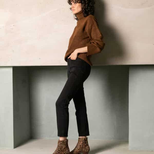 MAISON TOUFET BOTTINES CONFORTABLE LÉOPARD POULAIN CUIR SOLINE