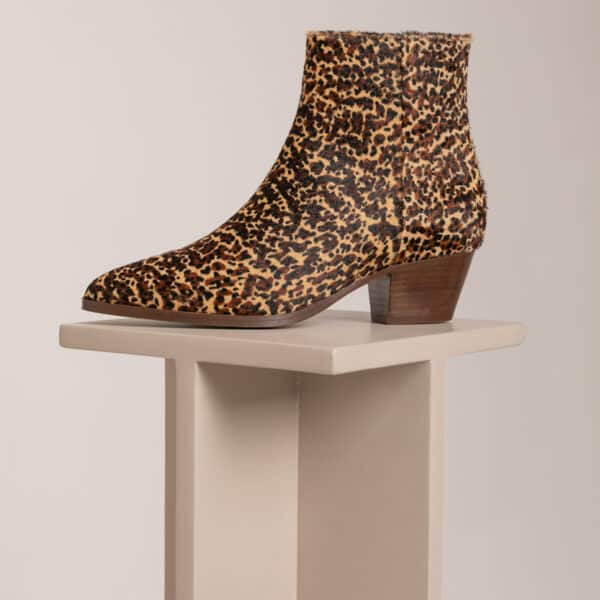 MAISON TOUFET BOTTINES CONFORTABLE LÉOPARD POULAIN CUIR SOLINE