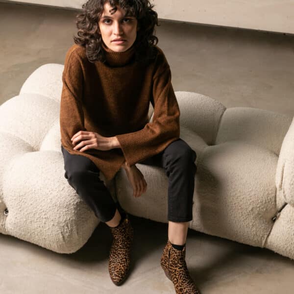 MAISON TOUFET BOTTINES CONFORTABLE LÉOPARD POULAIN CUIR SOLINE