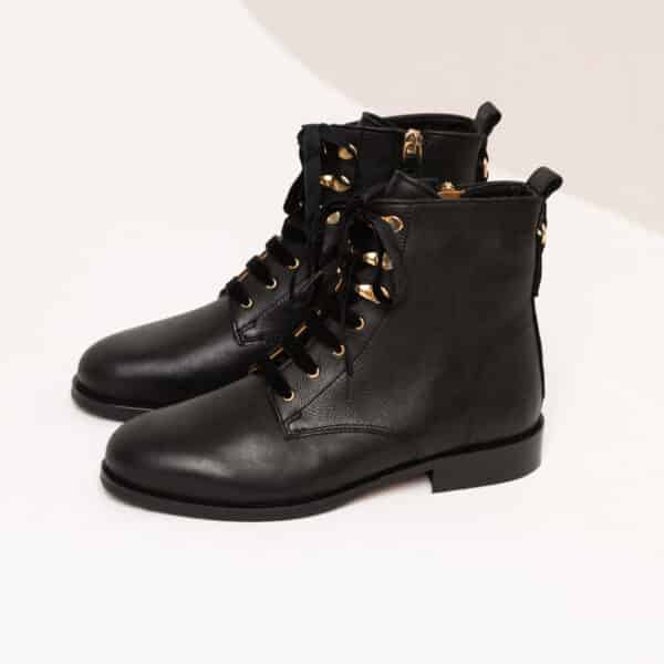 MAISON TOUFET BOTTINES CONFORTABLE NOIR CUIR BEMATIÉRE ELA