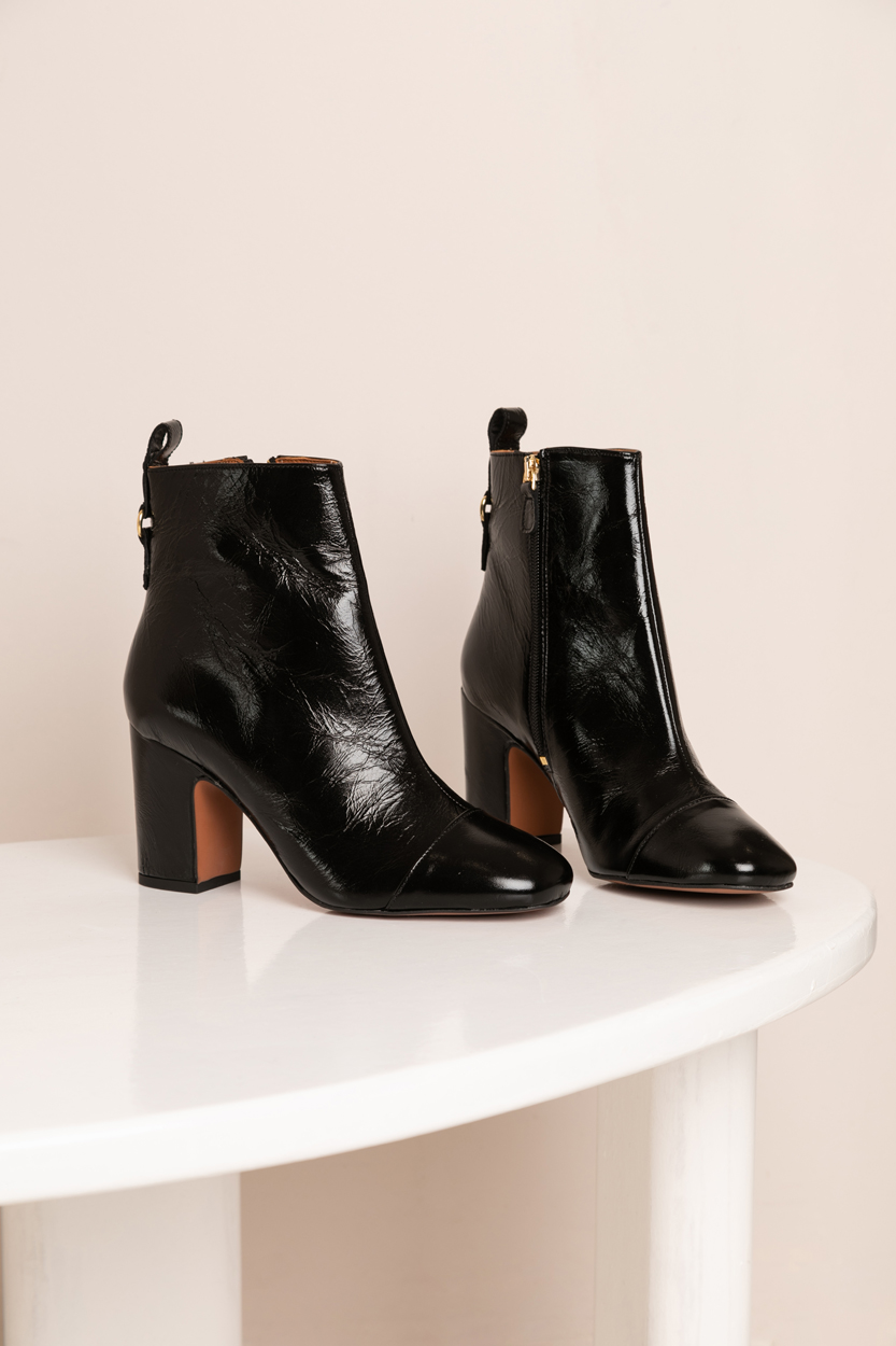 Bottine cuir brillant hotsell